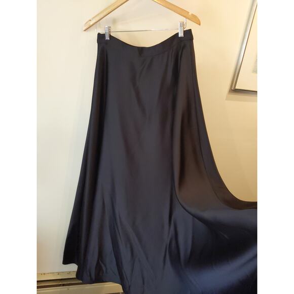Tadashi Black Maxi Skirt Size 14 USA Made Vintage Polyester Long Formal Evening - Picture 2 of 8